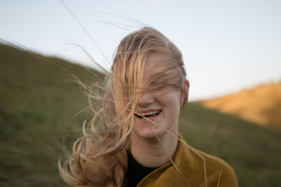 Woman looking at camera