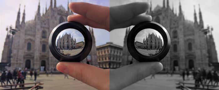 Woman looking at city