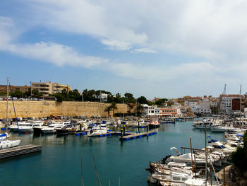 Boats in harbor