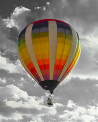 Low angle view of hot air balloon against sky