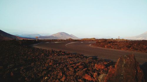 Scenic view of mountains against clear sky