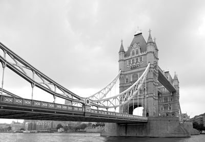 Low angle view of suspension bridge