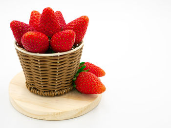 Close-up of strawberries in basket