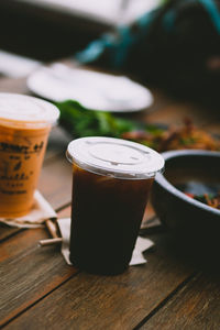 Close-up of coffee on table