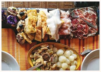 Close-up of breakfast in plate