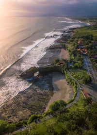 High angle view of beach