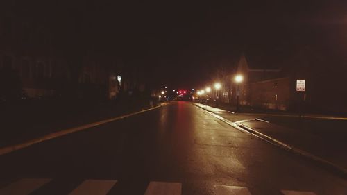 View of road at night