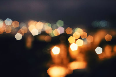 Defocused image of illuminated lights