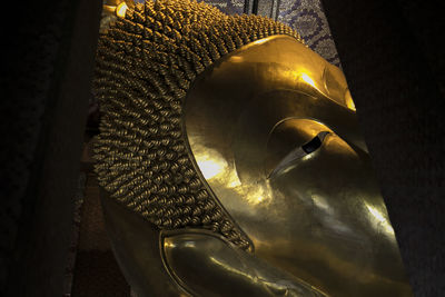 View of statue against temple