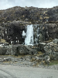 Water flowing through rocks