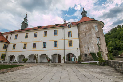 The old castle of skofja loka medieval village in slovenia