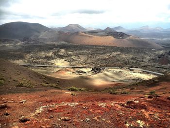 Scenic view of desert against sky