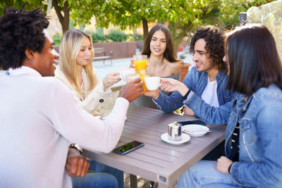 Group of people at restaurant