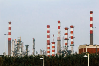 Panoramic view of factory against sky