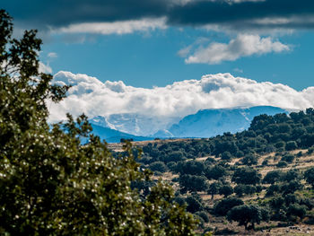 Scenic view of mountains against sky