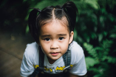 Portrait of cute girl outdoors