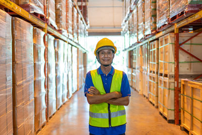 Portrait of man working in building