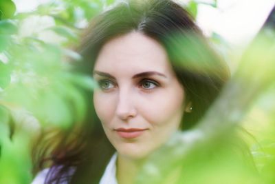 Close-up portrait of young woman