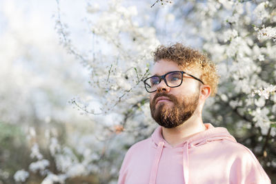 Young man looking away