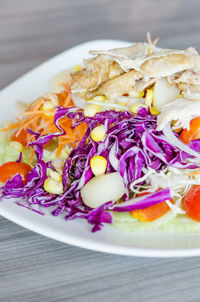 Close-up of food on table