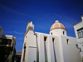 Low angle view of cathedral against clear blue sky