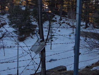 Low angle view of electricity pylon