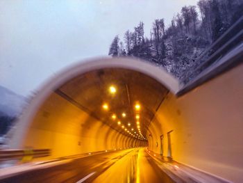 Blurred motion of car on bridge
