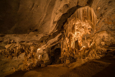 Rock formations in cave