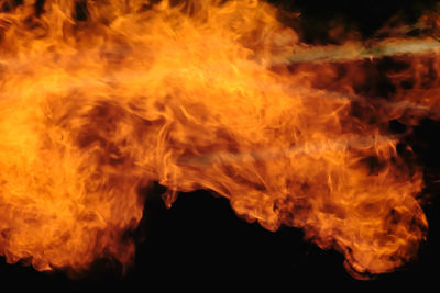 Close-up of fire against black background