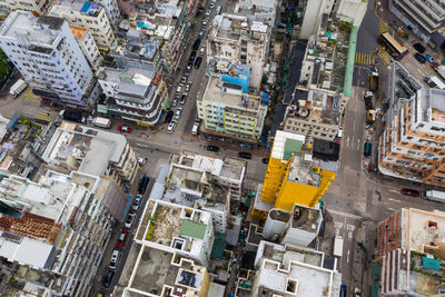 High angle view of city street