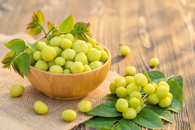 Close-up of fruits on table