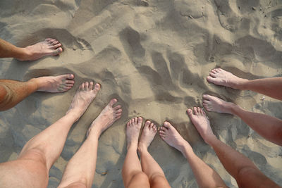 Low section of people on beach