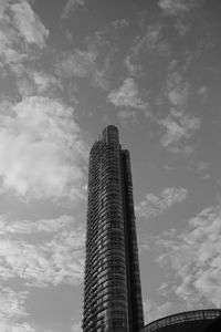 Low angle view of modern building against sky