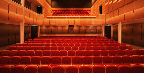 View of empty chairs in stadium