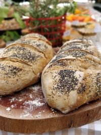 Close-up of bread on table