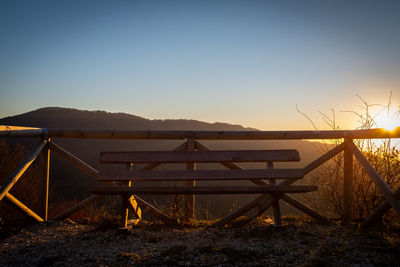 Scenic view of land against clear sky