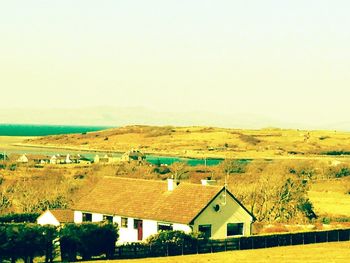 View of landscape against clear sky