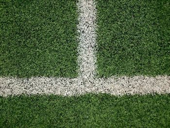 High angle view of markings on soccer field