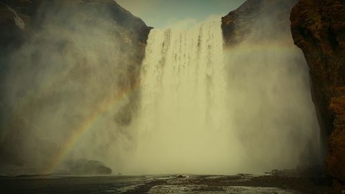 Scenic view of waterfall