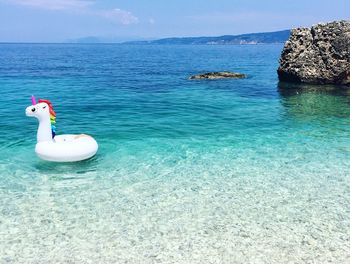 Scenic view of blue sea against sky