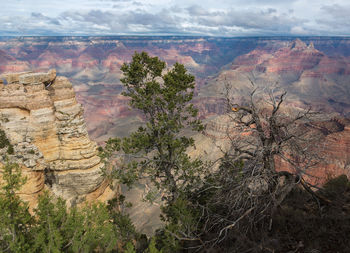 Scenic view of landscape against cloudy sky