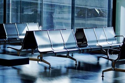 Empty chairs in a row