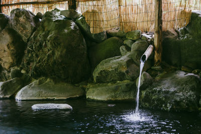 Scenic view of waterfall