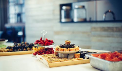 Food on table at home