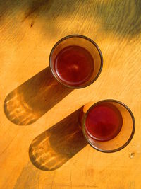 Coffee cup on wooden table