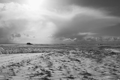 Scenic view of land against sky