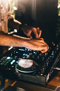 Close-up of man using smart phone