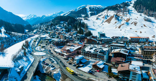 Ski resort town of st. anton am arlberg in austria