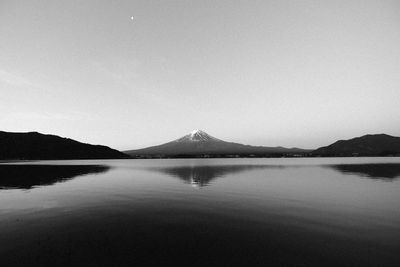 Scenic view of lake against clear sky