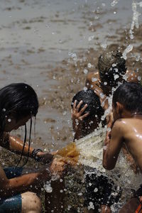 Water splashing in swimming pool